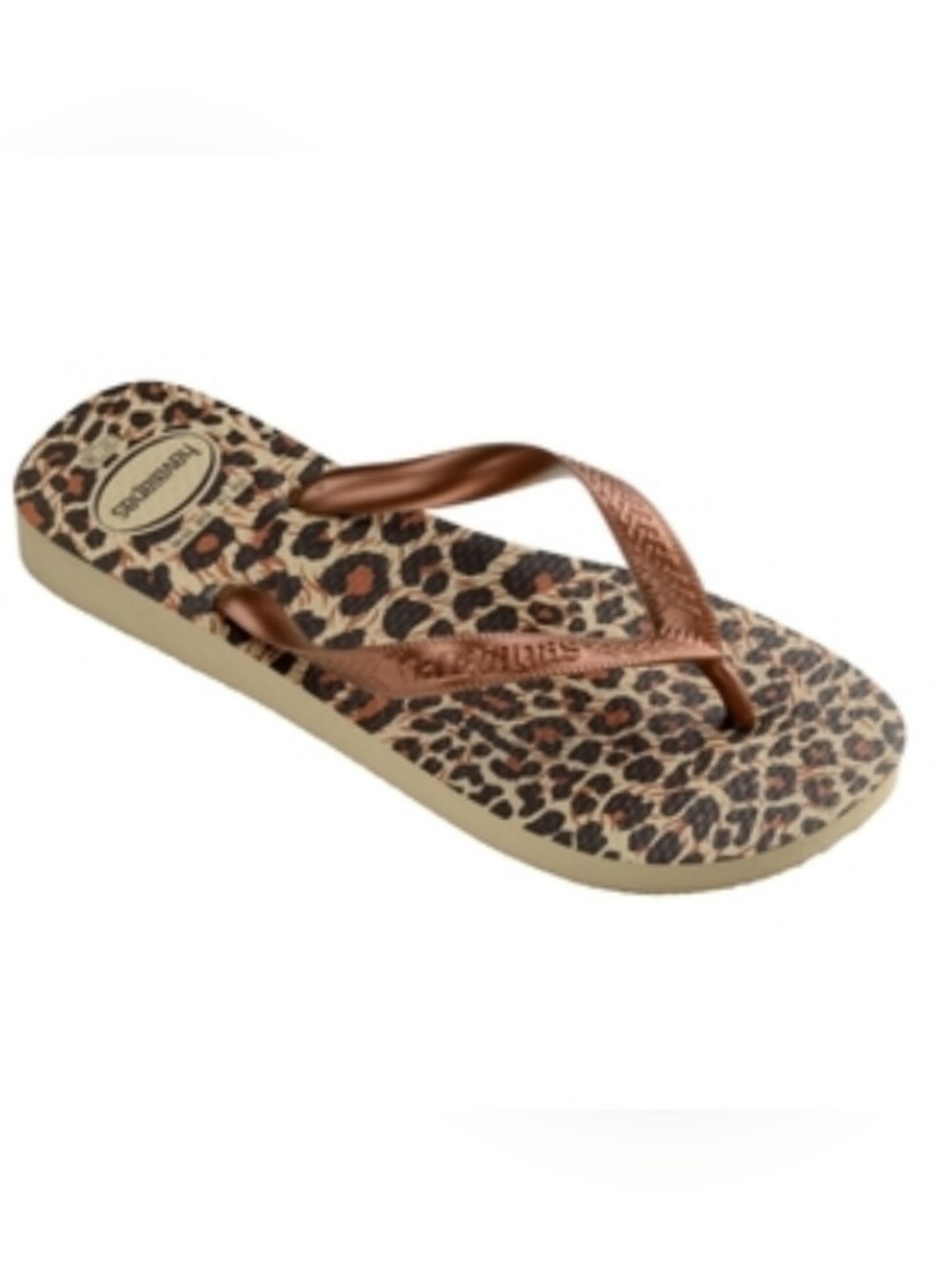 Havaianas 11/12 Top Animals Flip-Flops in a Leopard Print Pattern - Picture 4 of 7